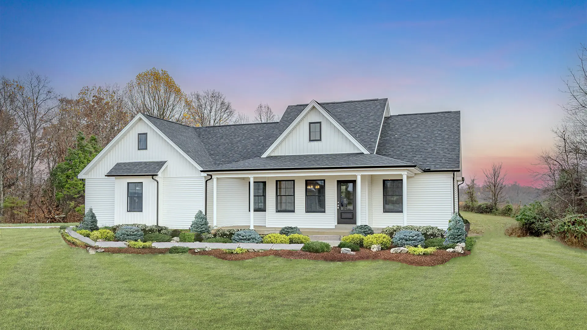 Discover the Charm of The Nelson Floor Plan: A Perfect Blend of Farmhouse Style and Modern Design Nelson Exterior Photoshopped