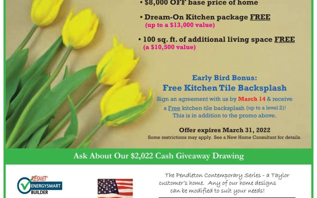 March 2022 Promotion | Taylor Homes