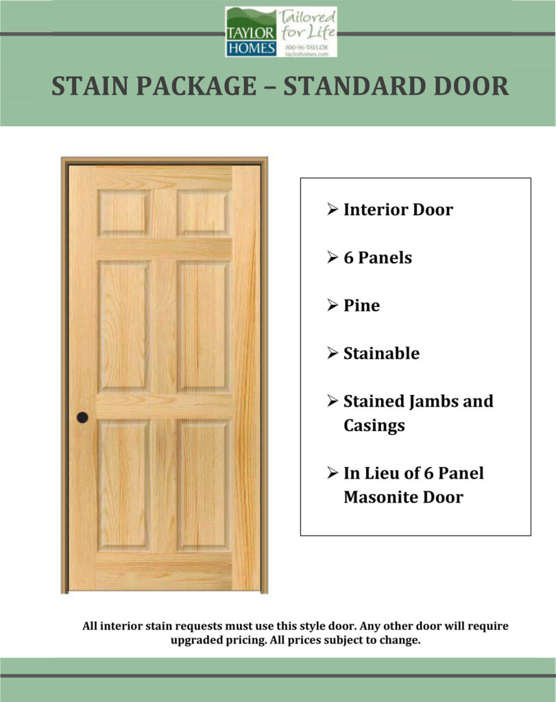 Optional Packages Interior Stain Door