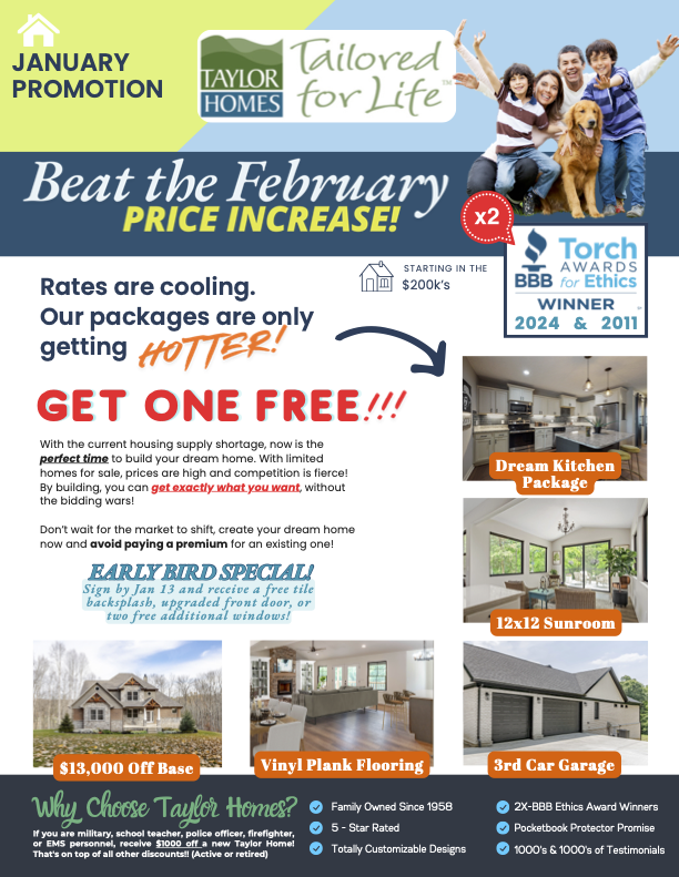 Beat The February Price Increase - Choose A Package For Free January 2025 3