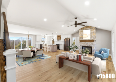 Exciting New Beginnings: Explore Recent Taylor Home Projects Living Dining Kitchen Staged