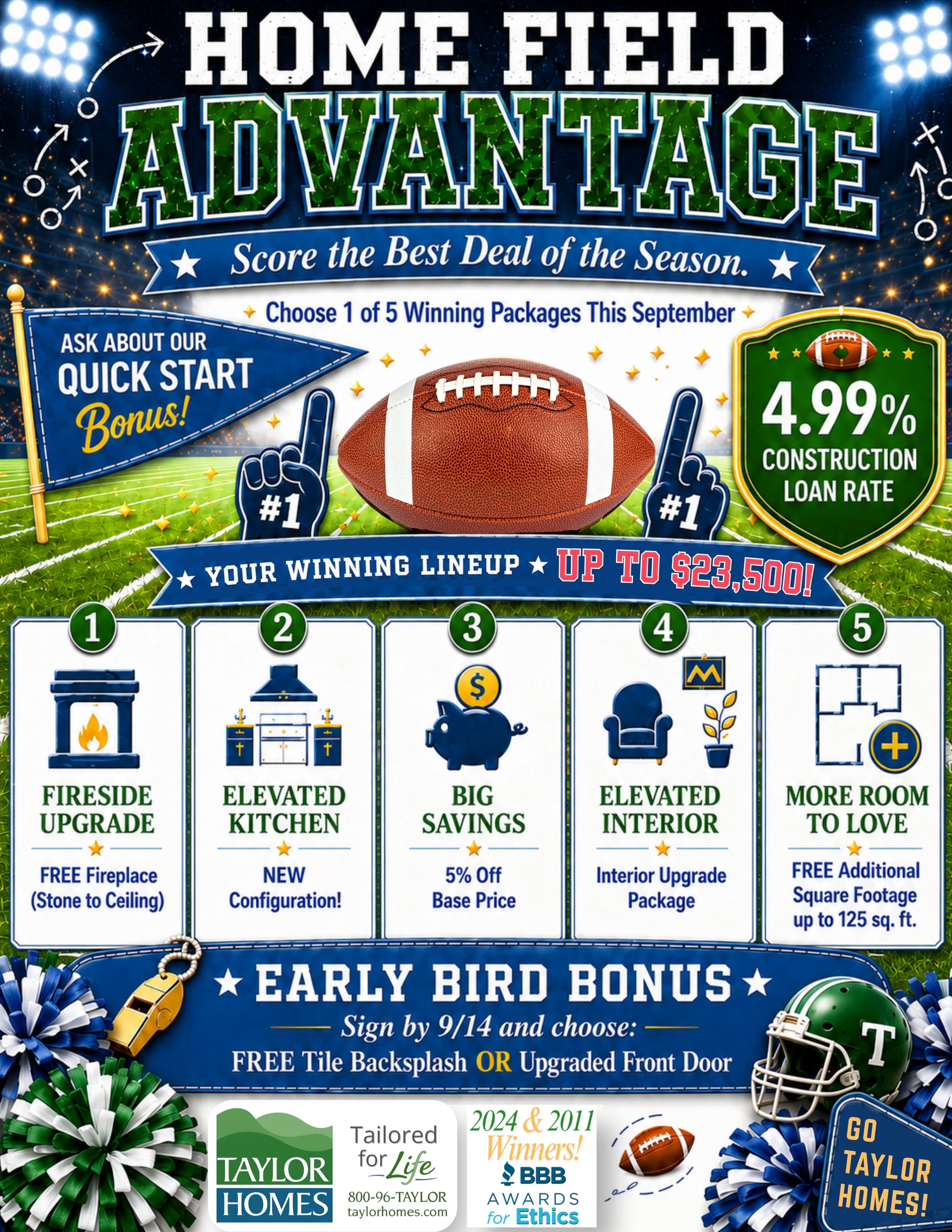 Home Field Advantage: Score Your Dream Home This September With Taylor Homes 1 Home Field Advantage: Score Your Dream Home This September With Taylor Homes 2026 September Promo 1